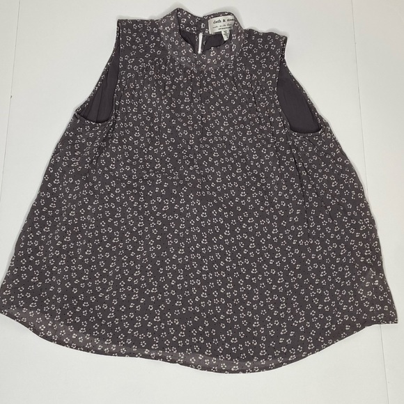 NWT Anthropologie Cloth and Stone Liane Floral Blouse Gray Motif Sz S - Picture 8 of 14
